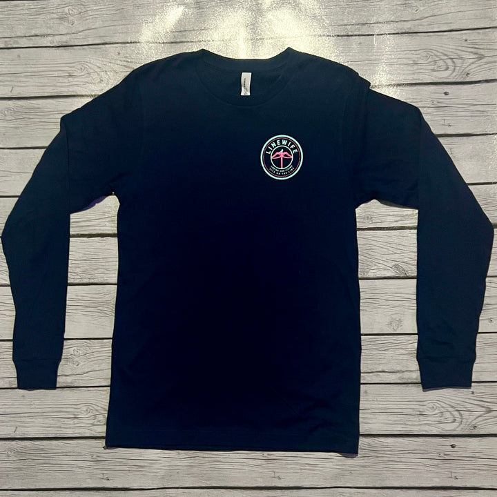 Navy Blue Long Sleeve LineWife Shirt