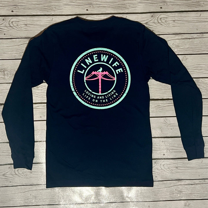 Navy Blue Long Sleeve LineWife Shirt