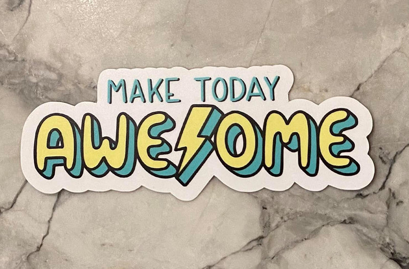 Make Today Awesome Lighting Bolt Sticker