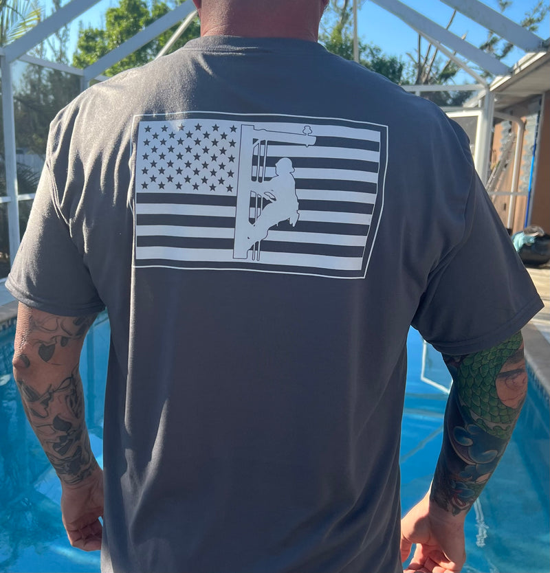 American Flag Performance Grey Lineman T-Shirt