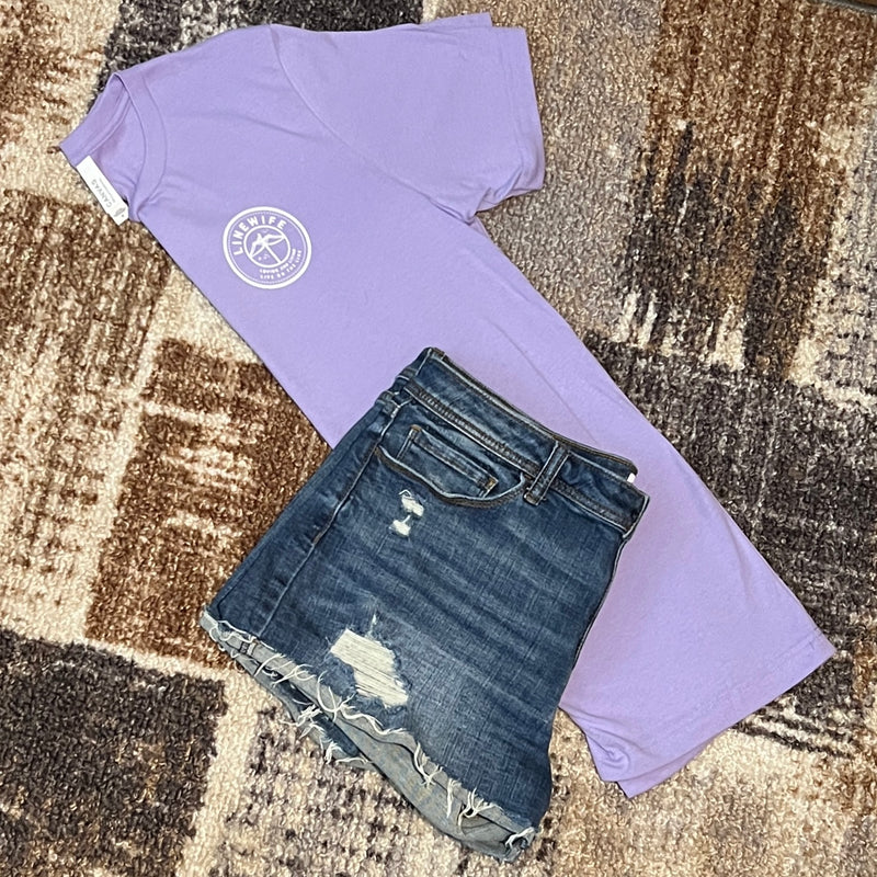 Lavender Ladies Shirt (LineWife, LineMom, LineBabe, or LineFamily)