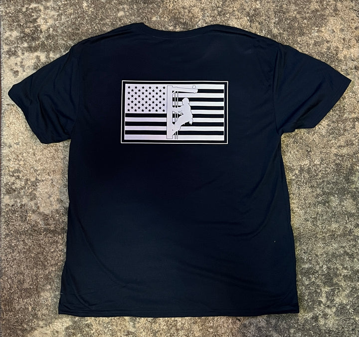 American Flag Performance Navy Blue Lineman T-Shirt