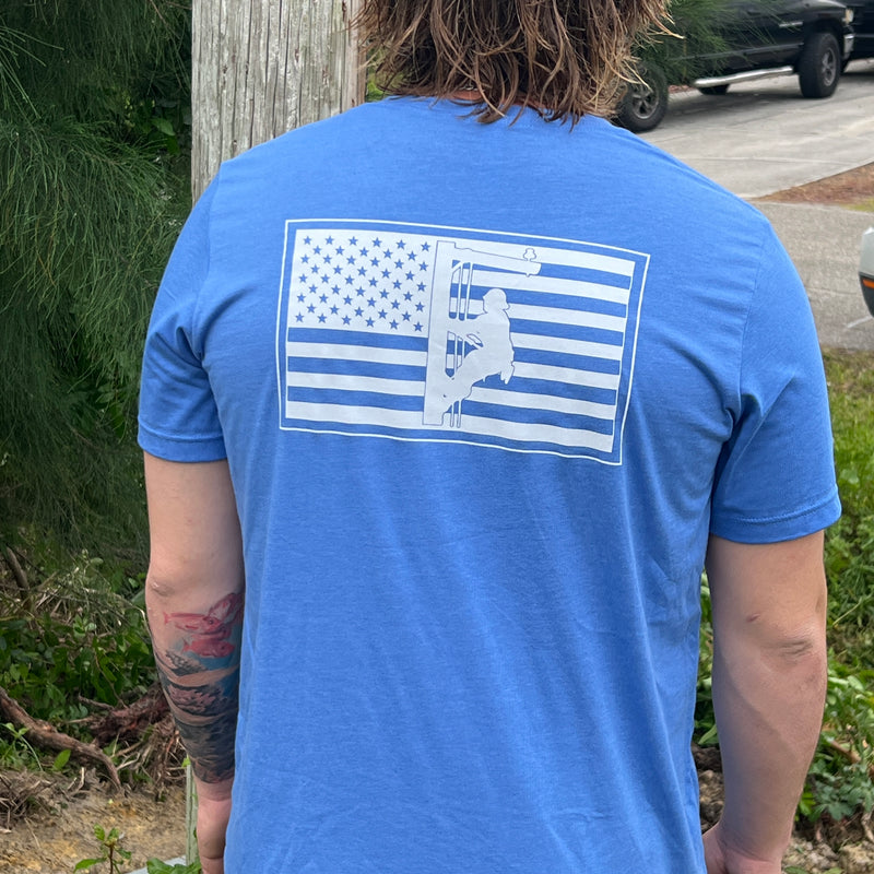 American Flag Light Blue Cotton Shirt