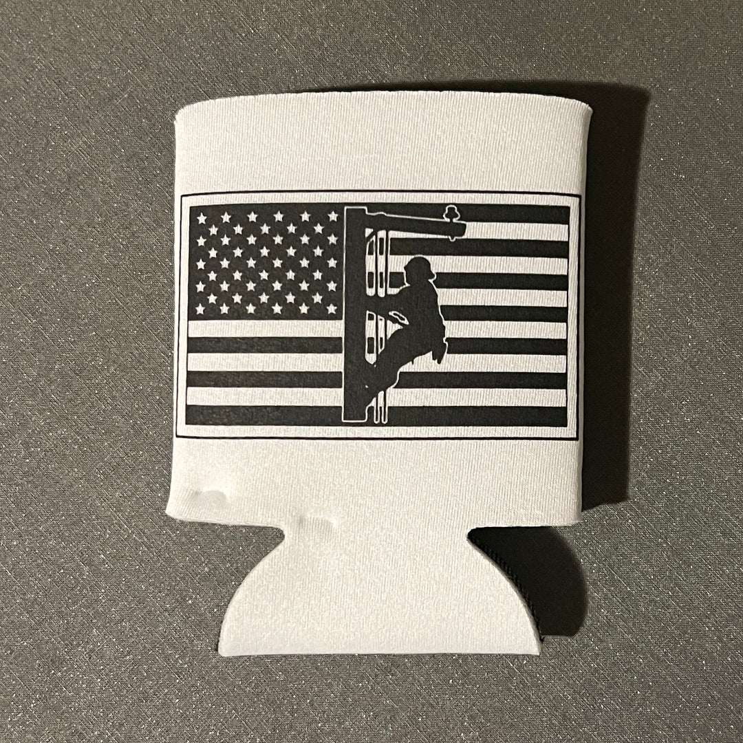 American Lineman White Koozie