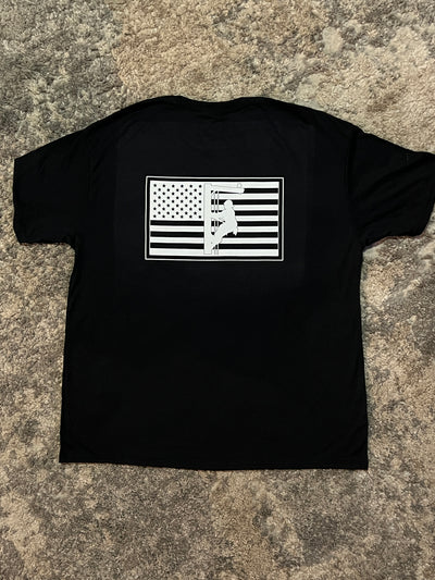 American Flag Performance Black Lineman T-Shirt