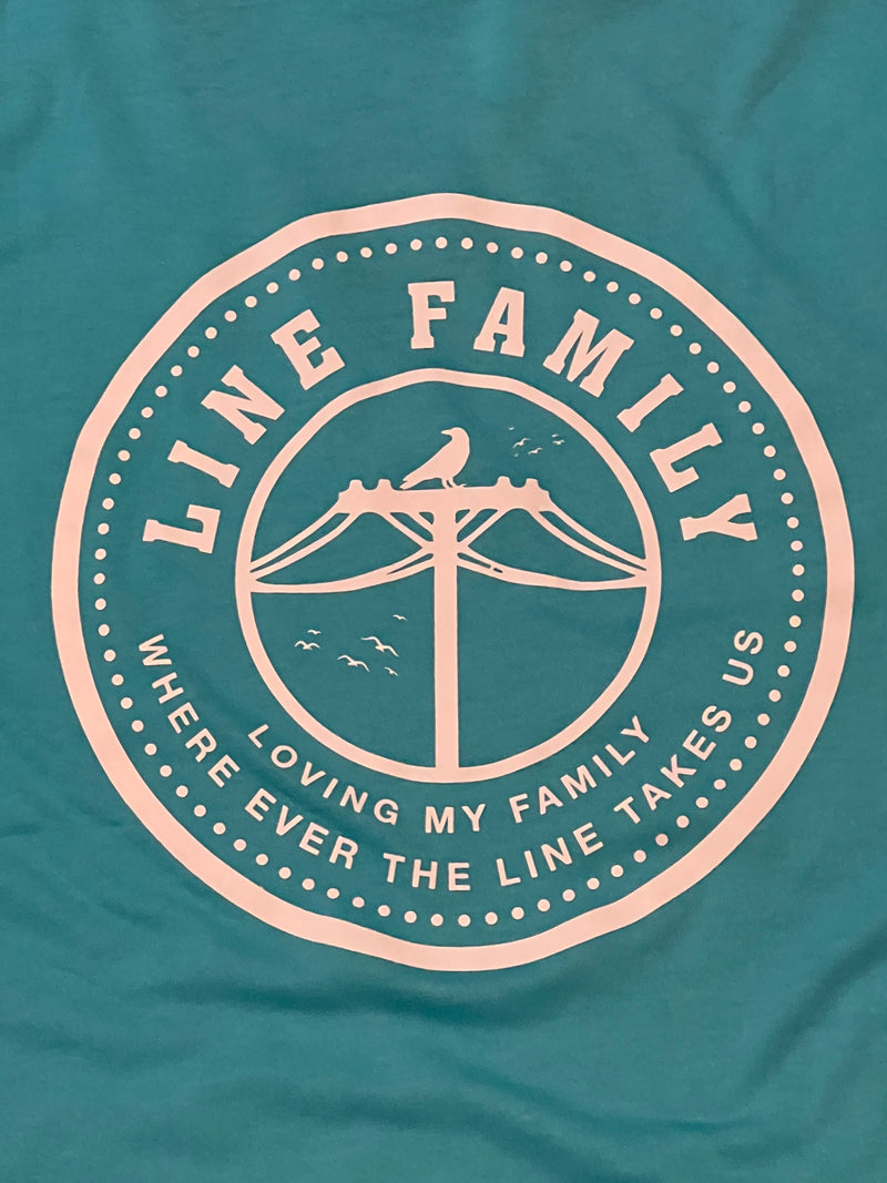 LineFamily Aqua V-Neck Shirt