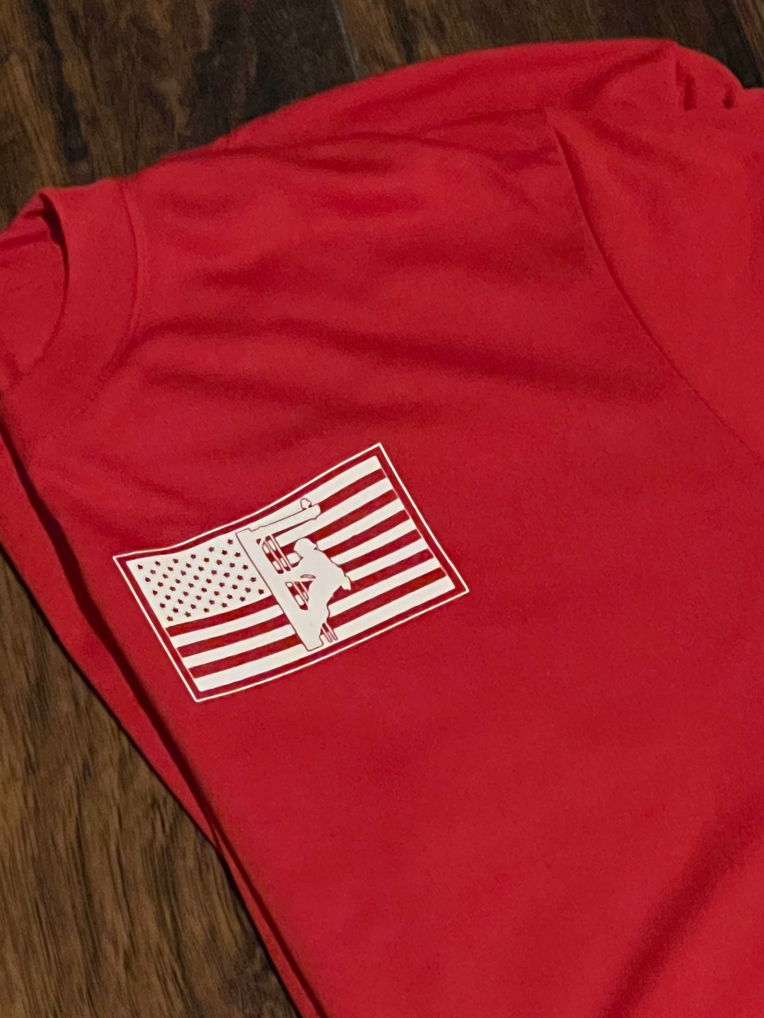 Red American Lineman Flag Shirt