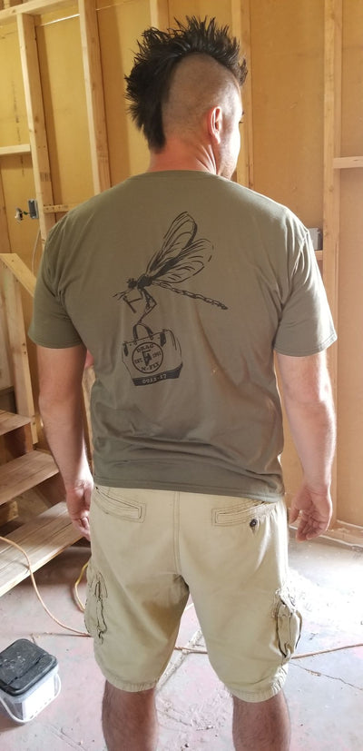 Lineman Drag N Fly Dragonfly shirt Army green