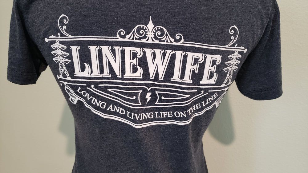 Linewife Blue V-Neck Shirt Transmission Tower