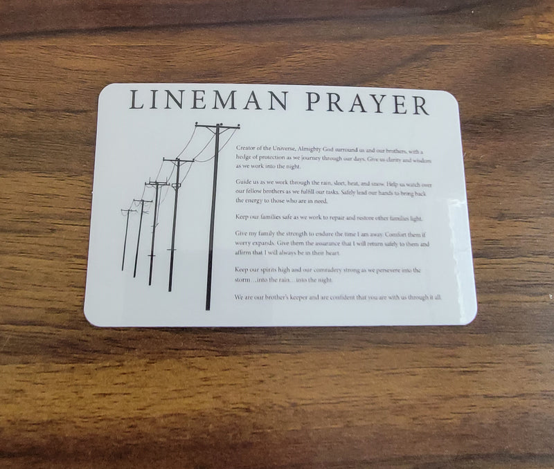Lineman Prayer Card Distribution