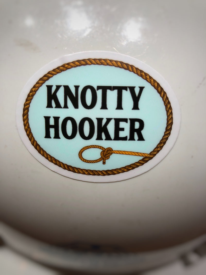 Knotty Hooker Lineman Hard Hat Sticker - Linewife