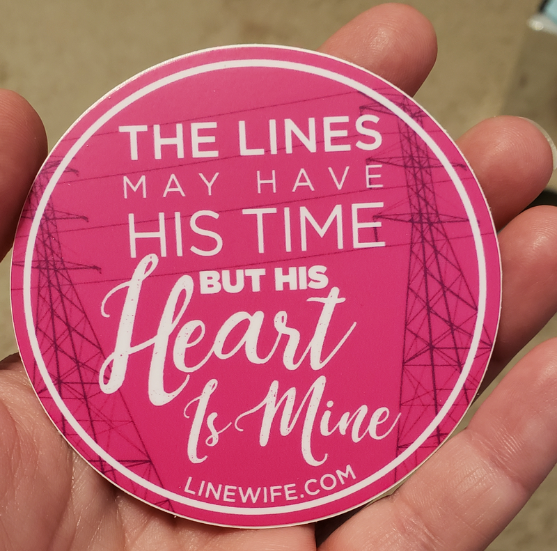 Linewife Sticker The lines may have his time but his heart is mine lineman