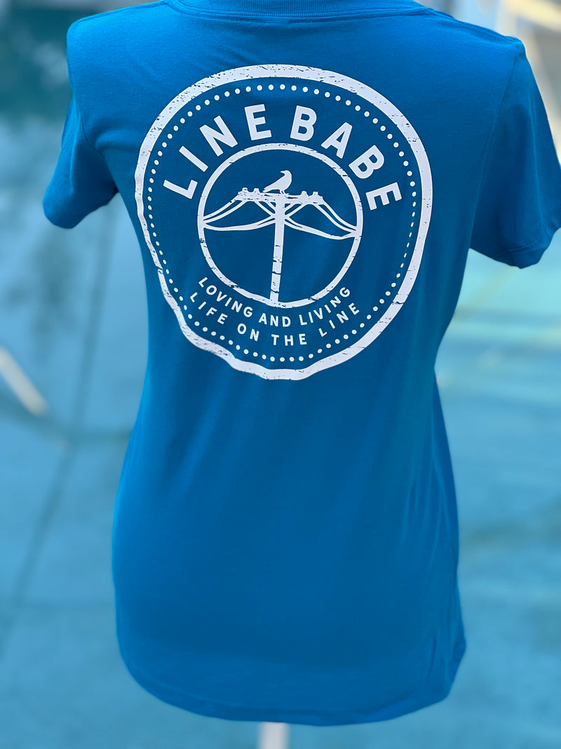LineBabe Teal and White Shirt